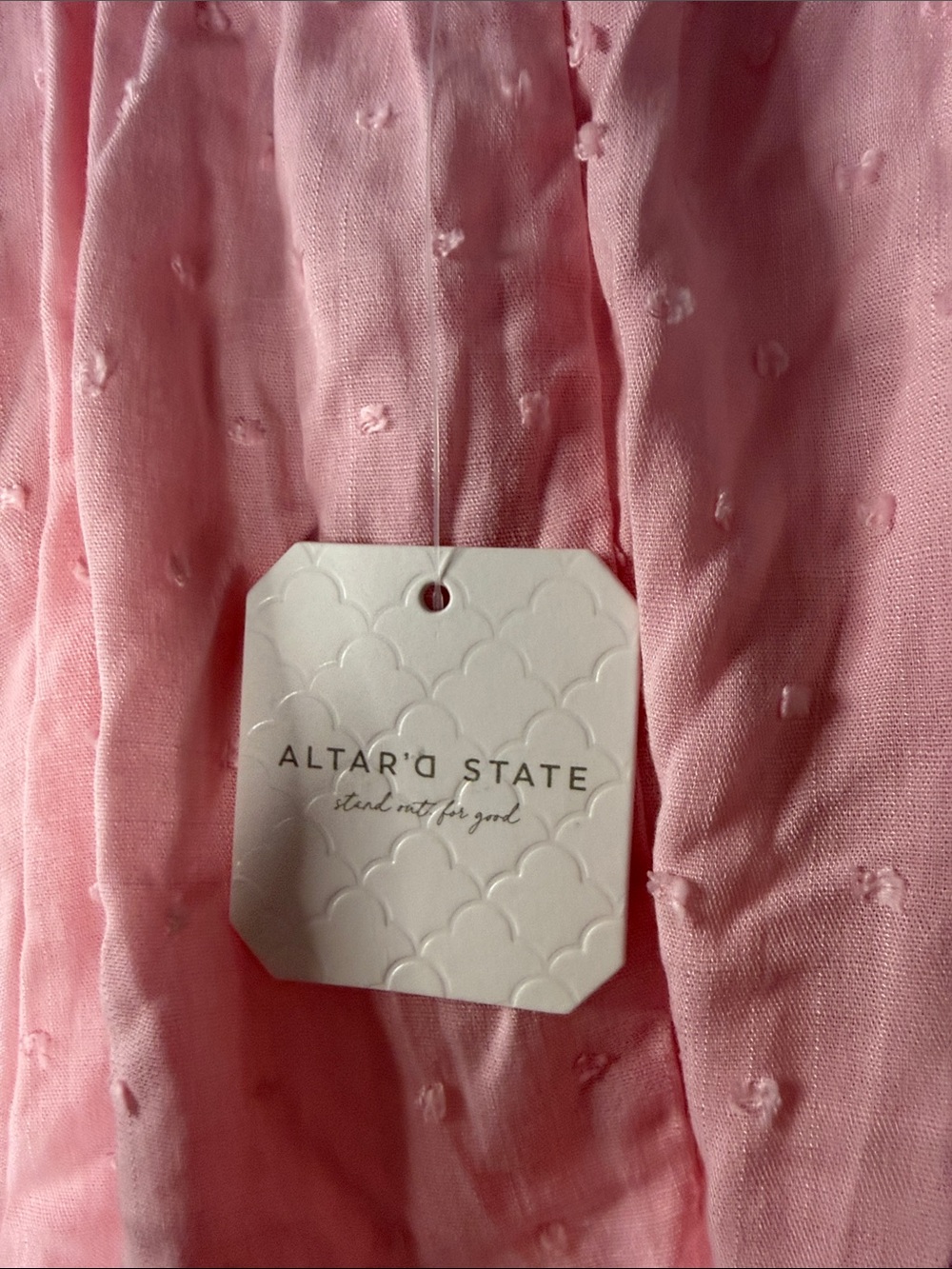 Altar'd State Soft Pink Long-Sleeve Empire Double Tie Back Romper - Picture 5 of 9